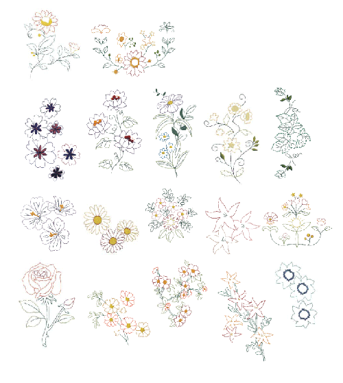 outlines of flowers. Inspira CD Flower Outlines